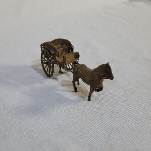 Vintage Horse And Buggy Miniature Figure